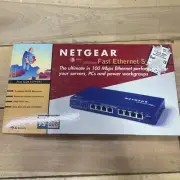 NETGEAR FS108 8 Port 10/100 Fast Ethernet Switch IN A COMPACT METAL CASE