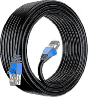 50m Cat6 Outdoor Waterproof Direct Burial Ethernet Network Cable - Utp - Cca - 550 Mhz - Black 50 Meter Edition 0625