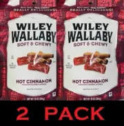 2x Wiley Wallaby Soft & Chewy HOT CINNAMON Gourmet Australian Licorice 10oz 2 PK