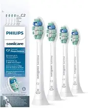 Philips Sonicare C2 Optimal Plaque Defence Standard Brush Heads, White 4 Pack, HX9024/67