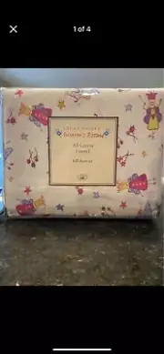 LAURA ASHLEY FUN FAIRIES FULL SZ FLANNEL SHEET SET 100% COTTON -New In Package