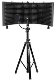 Rockville Recording Studio Microphone Isolation Shield+Tripod Stand+Pop Filter