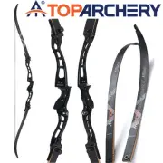 TOPARCHERY Black 66" Archery Takedown Recurve Bow Aluminum Riser Laminated Limbs