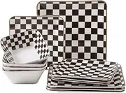 [Porlien] Checker Square Dinnerware Set for 4