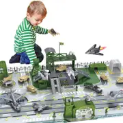 Military Base Set, Army Men Playset with Military Vehicle,Weapon Gear