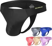 [ZONBAILON] Male Thongs and G-Strings Bulge Enhancing Underwear Sexy Bikini Ice Silk Men's Thong Pack of 5 M L XL 2XL
