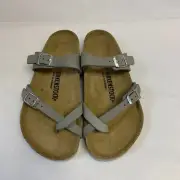 Birkenstock New with Box Mayari Dove Gray Nubuck Leather Regular - Select Size