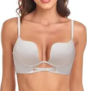 [Generic] Molded Sports Bra Women's T Shirt Bra with Push Up Padded Bralette Bra Without Underwire Seamless Comfortable Soft Cup Bra Tight Sports Bras for Women
