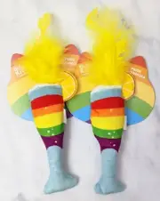 2 pack Champagne Glass Pride Meowmosa Rainbow Catnip Cat Toy Quirky Kitty