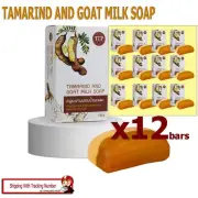 12x Goat Milk Mixed With Tamarind Soap AHA Vitamin C Exfoliate Cells Dark Spots