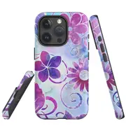 For iPhone 15 Pro Case, Shielding Cover, Flower Swirls