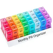 Monthly Pill Organizer 2 Times a Day, one Month Pill Box AM PM, 30 Day Pill C...
