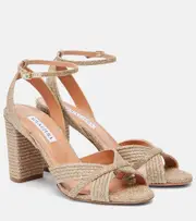 [Aquazzura] Aquazzura Very Sundance 85 glitter sandals AU 6 gold