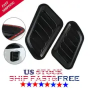 Sport Gloss Black Air Flow Vent Bonnet Car Front Hood Scoop Cover Trim Decor 2PC (for: Peugeot)