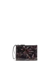 [Diesel] Diesel - Pouch in printed glossy PU - Small Wallets - Woman - Black UNI Black