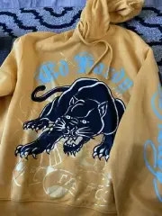New Ed Hardy Hoodie Mens Crouching Panther Fleece Pullover Sweater Y2K ,Sz XXL