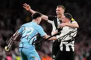 Nick Pope, Fabian Schar & Dan Burn - Newcastle United Carabao Cup Final Signed 12x8 Inch Montage Autograph Photo Print WIth A Pre Printed Signature Which Would Make A Superb Gift For Any Fan.