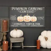Ragon House Halloween 24" Pumpkin Carving Contest Metal Sign