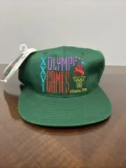 Vintage Retro SnapBack 1996 Atlanta Olympic Hat Cap Adjustable Green with tag!