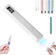 Glonailstickers Finger Nails UV Light, Glo Nail Stickers Kit with UV Light, Handheld UV Light for Gel Nails, Cordless UV LED Nail Lamp, Portable Nail Dryer for Home Personal DIY (White)