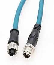 M12 8-pin X-Code Male to Female High Flex Cat7 Gigabit Ethernet PVC Cable for Cognex in-Sight Series Camera