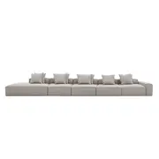 [James Lane] Riley Boucle Pumice Modular Sofa - 1x Arm, 4x Armless, 1x Left Terminal