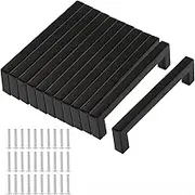 3.8 Inch Drawer Handles Kitchen Cabinet Handles Black Drawer Pulls Kitchen Cabinet Hardware Kitchen Handles Matte Black Cabinet Pull,10PCS Furniture Handles Black 96 mm