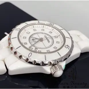 【娜娜二手】 CHANEL 香奈兒 J12 系列 白陶瓷 腕錶/石英錶 女士/手錶 33mm 現貨 免運
