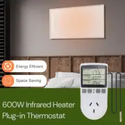 600W Carbon Infrared Heater Instant Heat with Plug in Thermostat for Home Office