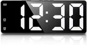 OQIMAX Digital Alarm Clock LED Display Alarm Clock Bedroom Electronic Desktop Clock with Voice Control Temperature Dual Alarm Snooze 12/24H USB Charging Bedside Clock for Home Office