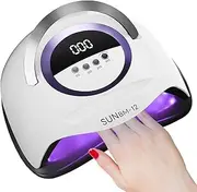 aichilra UV LED Lamp for Gel Nails, 300 W 72 LEDs Nail Lamp with Improved Charging Plug and 4 Timers, LCD Display, Infrared Sensor, Removable Base, Handle for Salon and Home