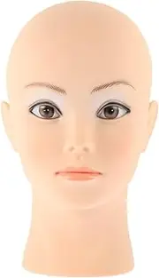 OFFIGAM Cosmetology Mannequin Head Bald Model for Wig Making and Display for Makeup Practice Jewelry Hats and Accessories for Artists and Photographers