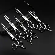 Hair Cutting Scissors, 5PCS 6 Inch Customize Stainless Steel Barber Scissors Hair Cutting Set