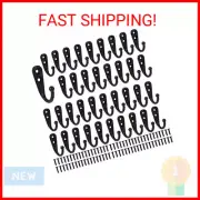 Coat Hooks-38 Pack Farmhouse Hooks with Metal Screws, Black Decorative Rustic Co