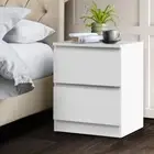 Pepe Bedside Table Cabinet Lamp Side Tables Two Drawers Nightstand Unit White