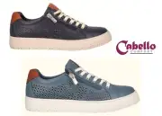 Cabello Comfort Shoes leather lace up zip sneakers Cabello Shoes Unify Blue
