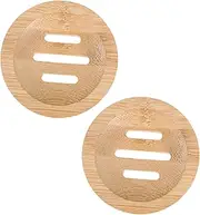 VALICLUD 2pcs Bamboo Soap Box Bath Round Circular Toiletry Container Soap Holder Soap Dish Circle Soap Boxes Packaging Soap Bar Holder Shower Steamer Holder Dish Wooden