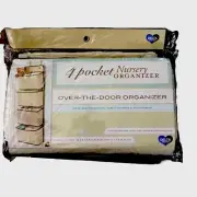 Delta 4 Pocket Over The Door Nursery Organizer, Beige/Brown, 2 Hooks Included