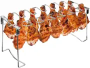 Chicken Leg and Wing Rack, 14 Slots BBQ Chicken Drumsticks Holder Stainless Stee