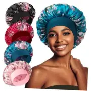 4PCS Silk Bonnet Satin Bonnet Silk Sleep Cap for Sleeping, Hair Bonnet Set E