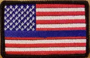 USA American Flag Army Law Patch W/ VELCRO® Brand Fastener Emblem Thin Blue