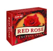 HEM - Red Rose - 120 Incense Cones - Bulk Box - Indian Dhoops