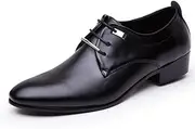 [Gaorui] Men's Pointed Toe Business Dress Formal Leather Shoes Flat Oxfords Loafers Slip On