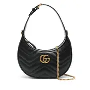 [Gucci] Gucci Mini GG Marmont Half-moon Shoulder Bag ONE SIZE BLACK