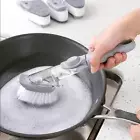 Dishwashing with Soap Dispenser Dish Scrubber Brush Scrub Cleaner Sponge
