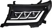 One Set Car Accessory Compatible For Toyota Land Cruiser FJ200 2008-2015 Headlights DRL Full LC200 Day Run Light Animation Head Lamp