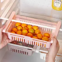 在飛比找蝦皮購物優惠-知泊商城 冰箱伸縮收納籃抽屜式收納架收納保鮮盒冷凍盒
