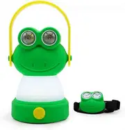 LED Frog Kids Camping Lantern & Headlamp Combo - 2 Light Modes | Fold Down Handle | Kid-Friendly | Battery Lantern for Camping, Emergency, Hurricane a