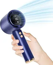 EztiYu Portable Handheld Fan, High Speed Cooling Fan 3-10 Hours Battery Life, USB Rechargeable Battery Powered Personal Fan, Gifts for Men/Women, Travel/Camping Essentials（Blue）