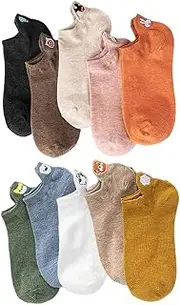 [LETSIQS] 5/10 Pairs Women Cute Animal Cartoon Graphic Ankle Socks, Girls Anti Slip Cotton Casual Low Cut No Show Socks (Color : Multipack B-5 Pairs)